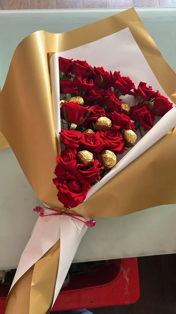 Photo réelle bouquet de fleurs livré à Rabat